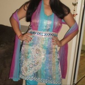 Indian halter neck padded dress